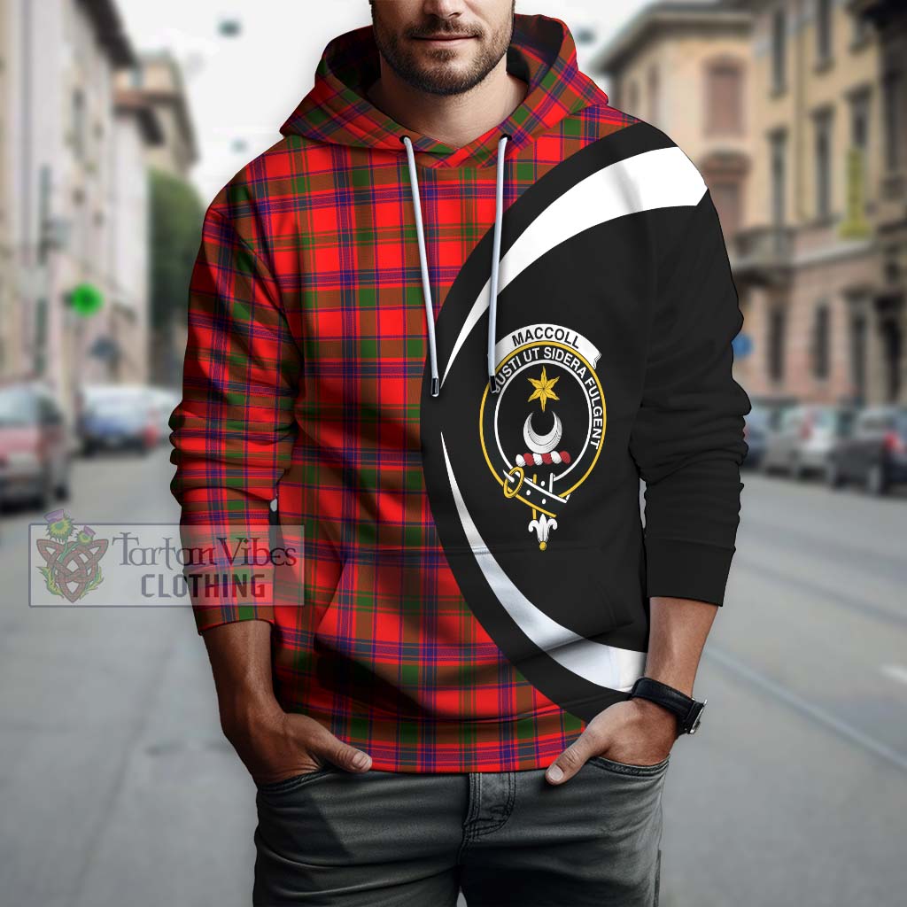 Tartan Vibes Clothing MacColl Modern Tartan Hoodie with Family Crest Circle Style