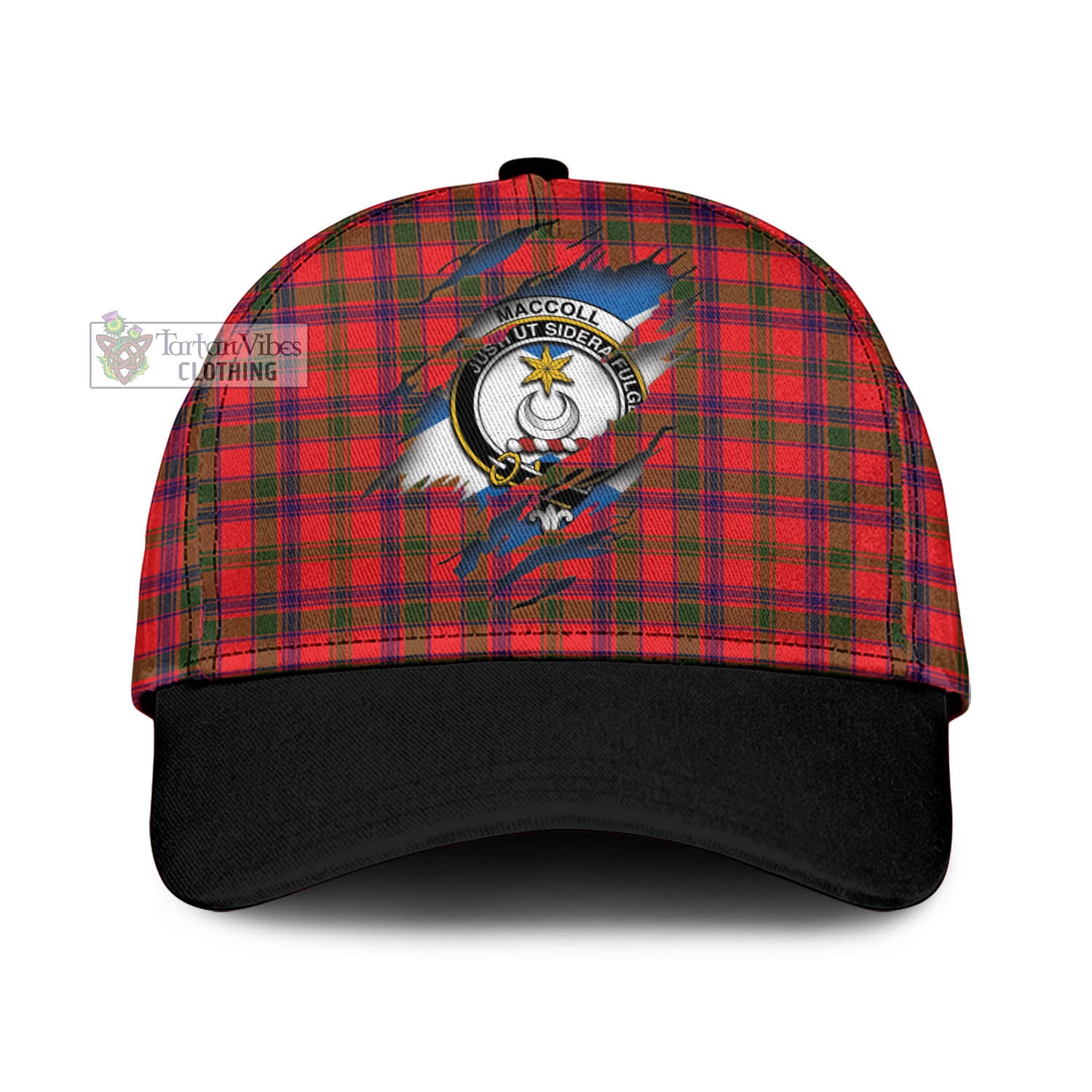 Tartan Vibes Clothing MacColl Modern Tartan Classic Cap with Family Crest In Me Style