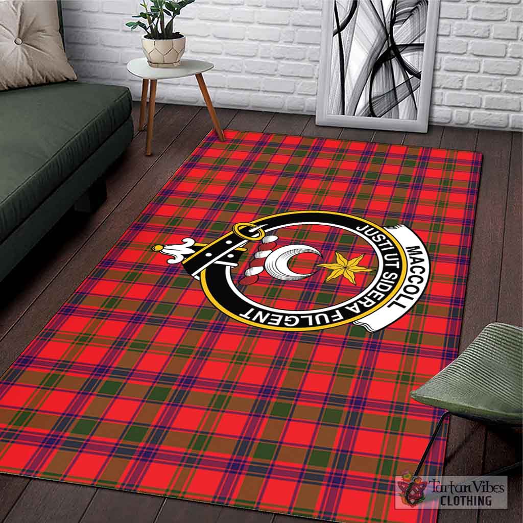 Tartan Vibes Clothing MacColl Modern Tartan Area Rug with Family Crest