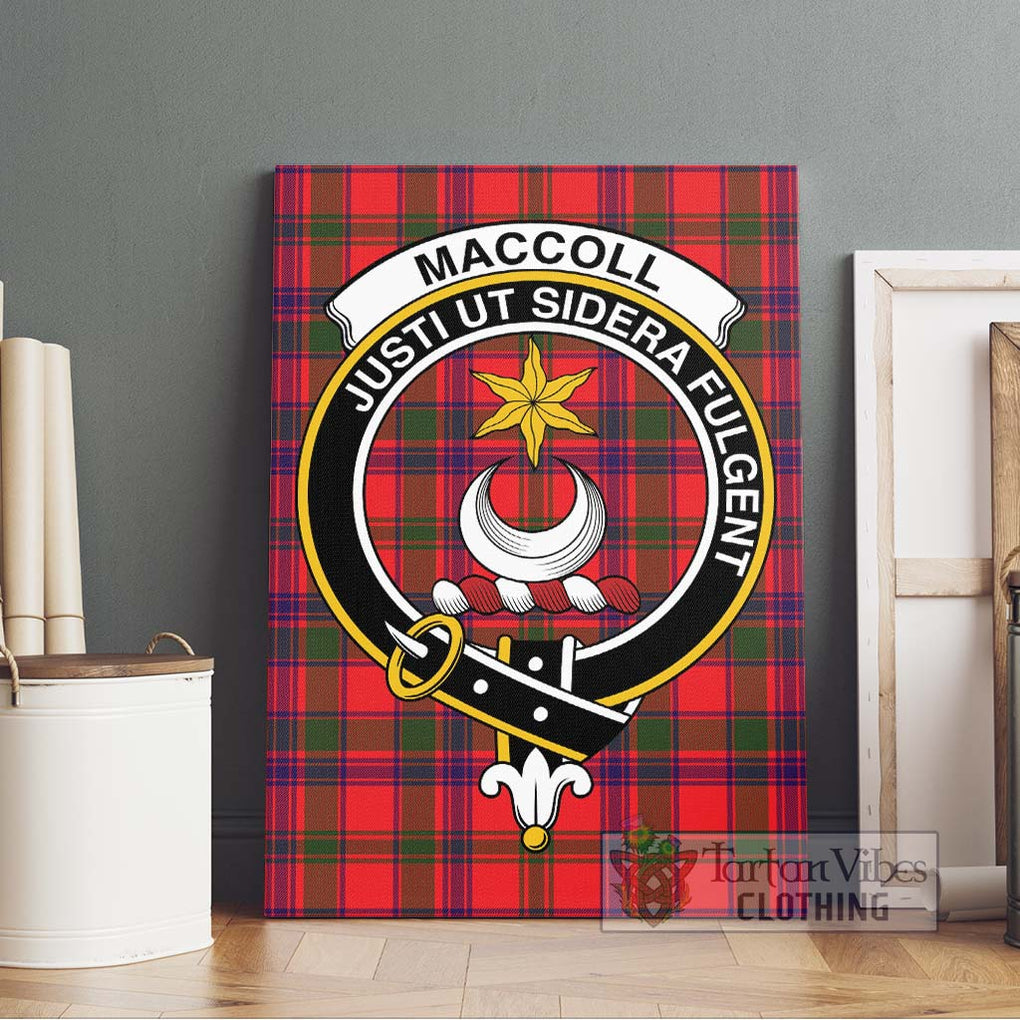 MacColl Modern Tartan Canvas Print Wall Art with Family Crest Without Frame - Tartan Vibes Clothing