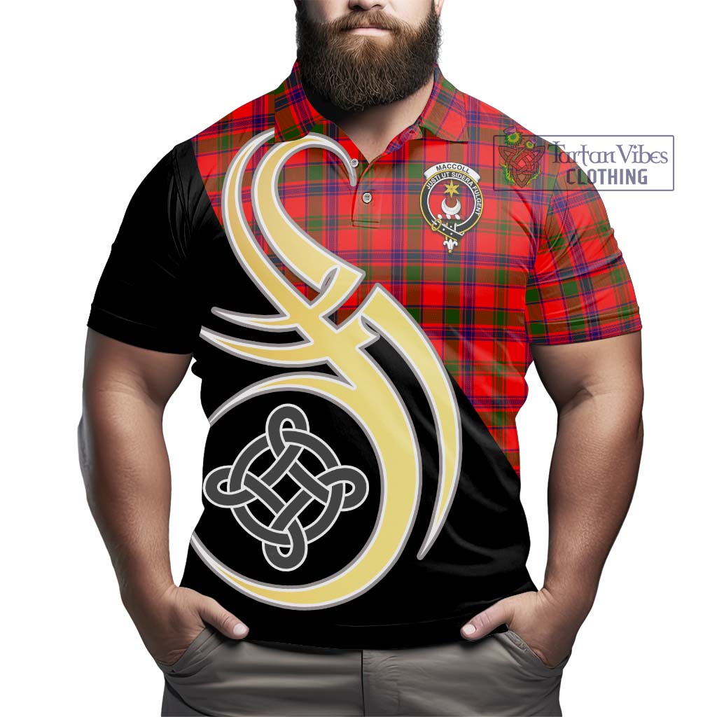 MacColl Modern Tartan Polo Shirt with Family Crest and Celtic Symbol Style - Tartan Vibes Clothing