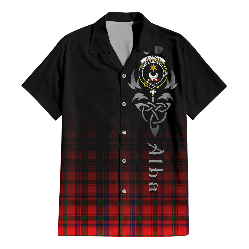 Tartan Vibes Clothing MacColl Modern Tartan Short Sleeve Button Up Featuring Alba Gu Brath Family Crest Celtic Inspired