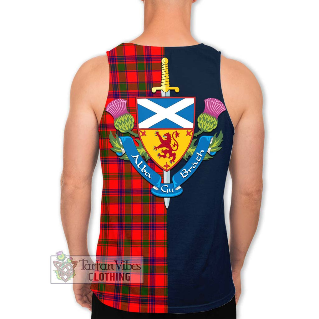 Tartan Vibes Clothing MacColl Modern Tartan Men's Tank Top with Scottish Lion Royal Arm Half Style