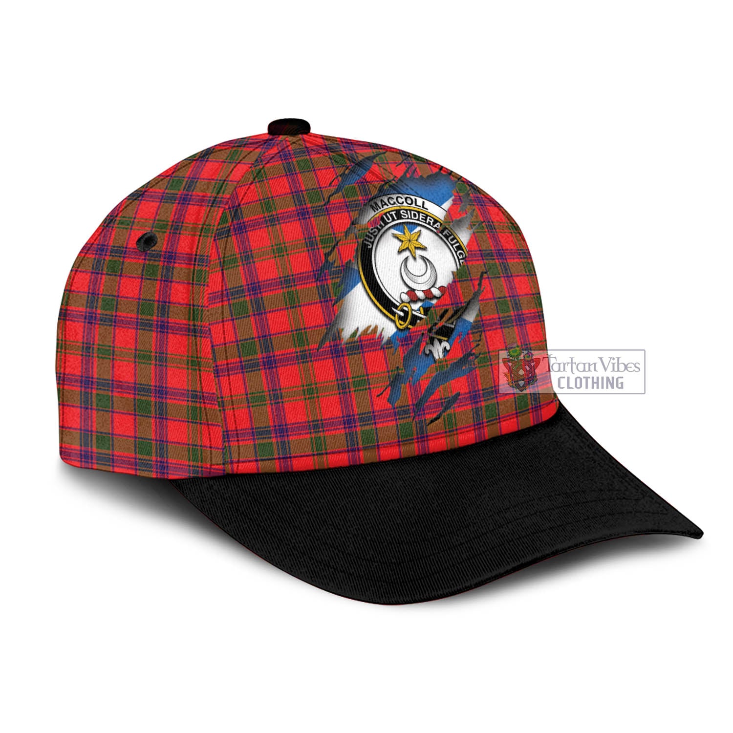 Tartan Vibes Clothing MacColl Modern Tartan Classic Cap with Family Crest In Me Style