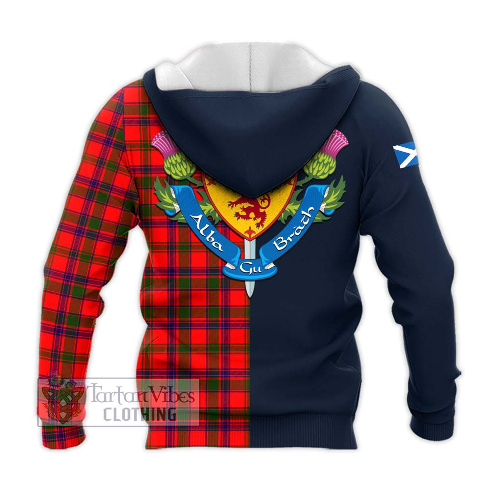 Tartan Vibes Clothing MacColl Modern Tartan Knitted Hoodie with Scottish Lion Royal Arm Half Style