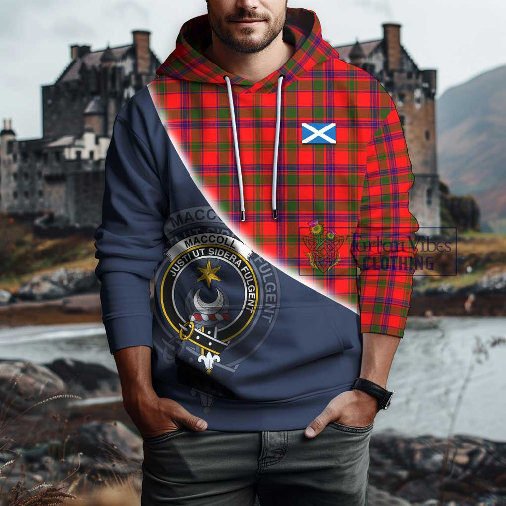 MacColl Modern Tartan Hoodie with Personalised National Flag and Family Crest Half Style - Tartanvibesclothing Shop