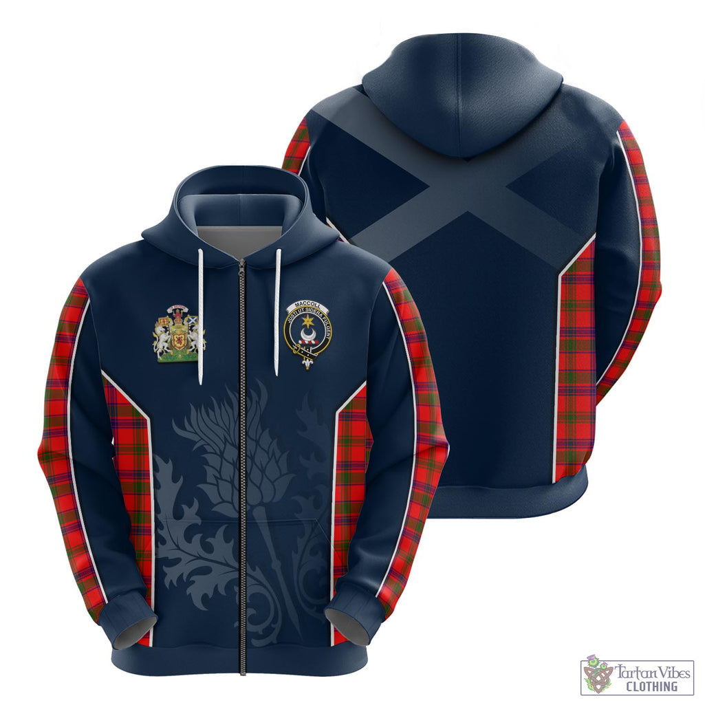 Tartan Vibes Clothing MacColl Modern Tartan Hoodie with Family Crest and Scottish Thistle Vibes Sport Style