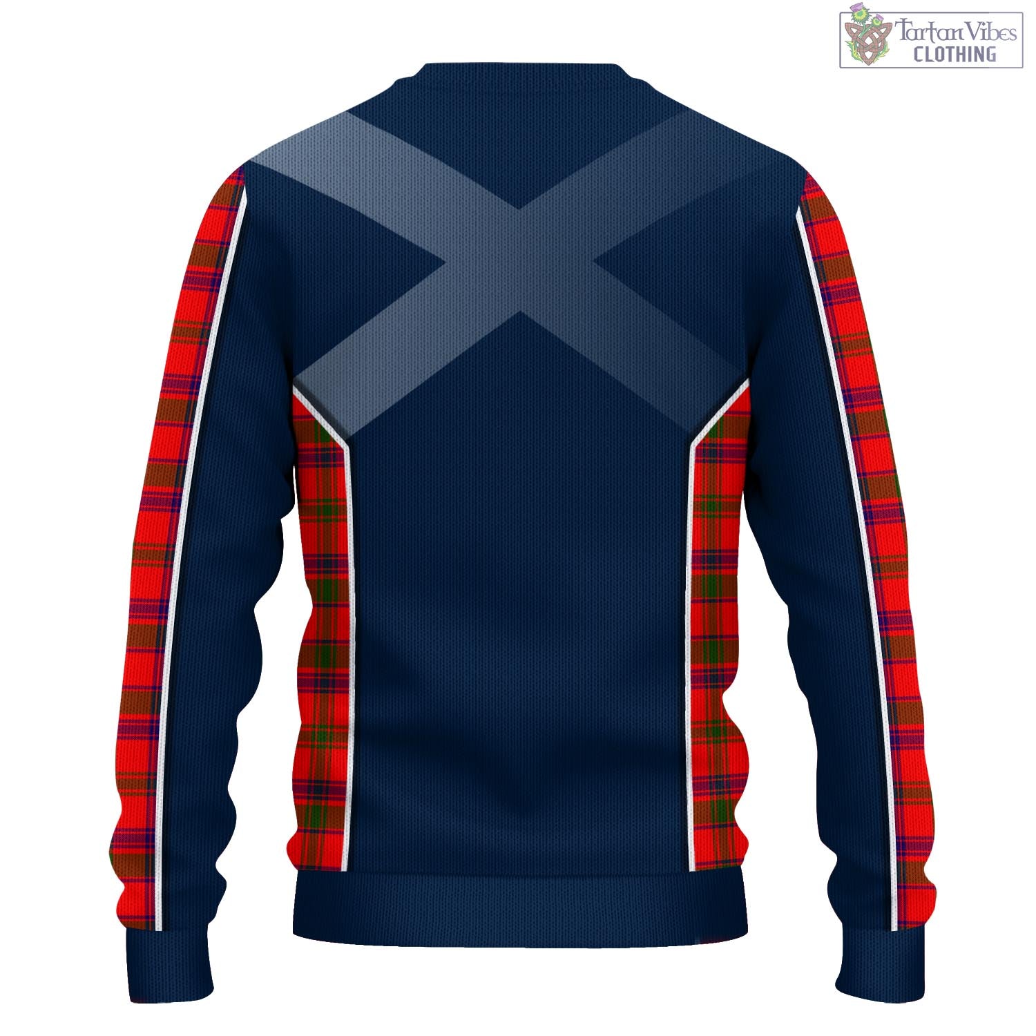 Tartan Vibes Clothing MacColl Modern Tartan Knitted Sweatshirt with Family Crest and Scottish Thistle Vibes Sport Style