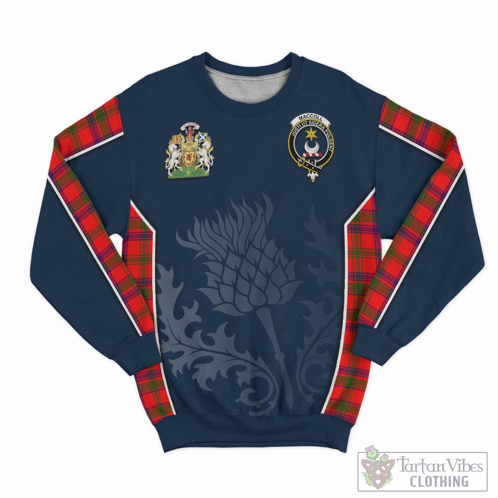 Tartan Vibes Clothing MacColl Modern Tartan Sweatshirt with Family Crest and Scottish Thistle Vibes Sport Style