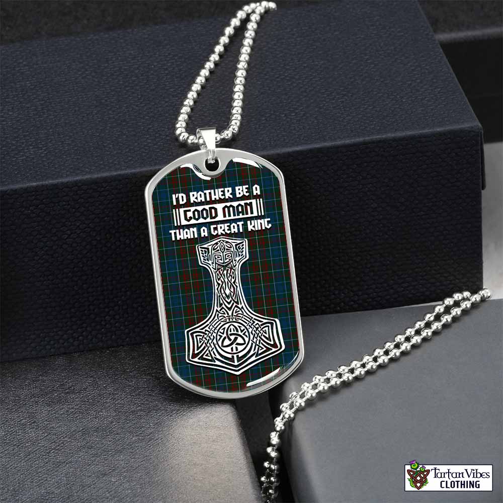 MacConnell (McConnell) Tartan Dog Tag Necklace Viking Mjolnir Style Silver No - Tartan Vibes Clothing