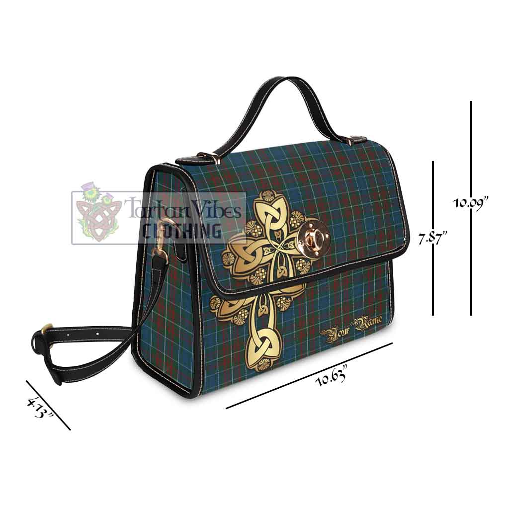 MacConnell (McConnell) Tartan Waterproof Canvas Bag Golden Thistle Celtic Cross Style - Tartan Vibes Clothing