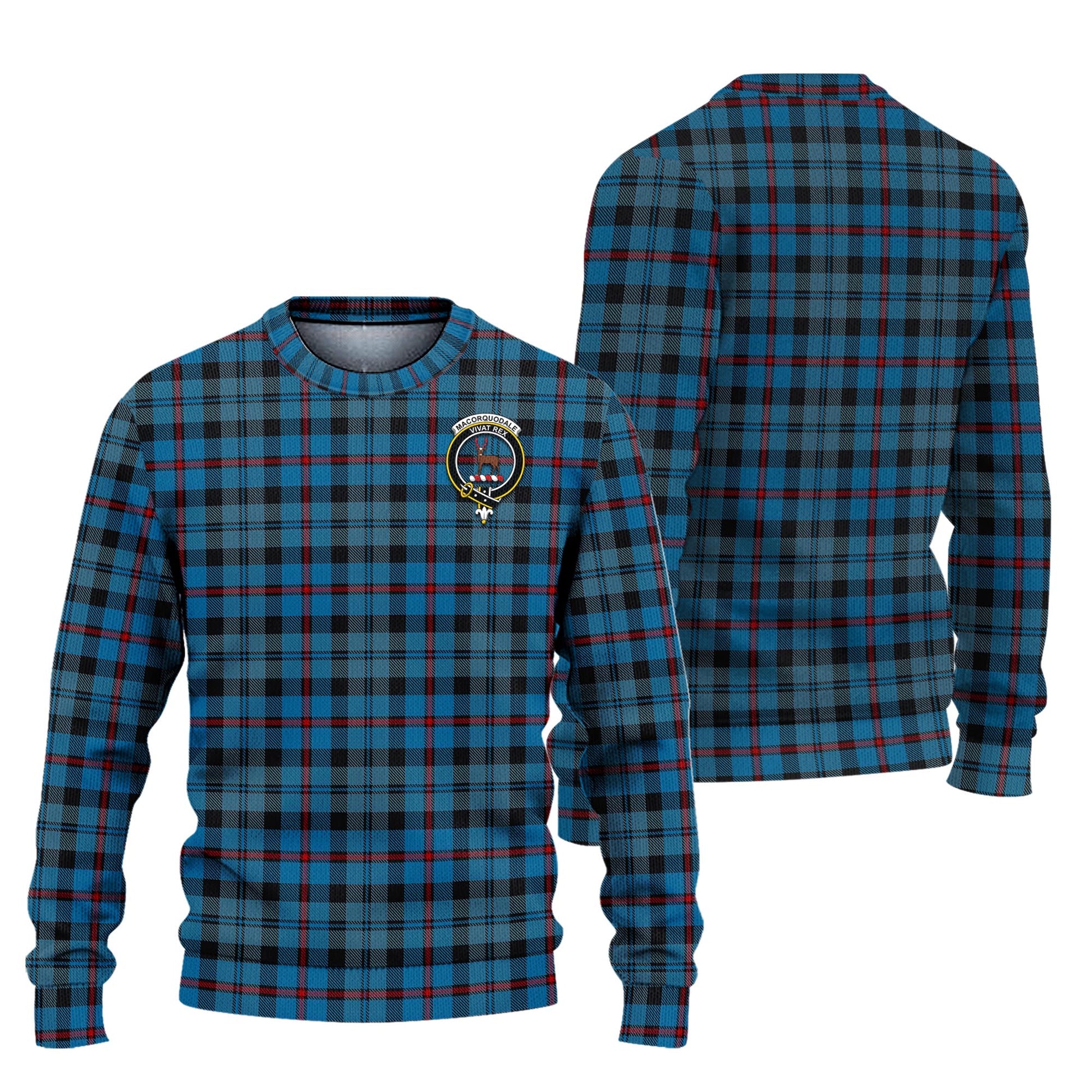 MacCorquodale Tartan Knitted Sweater with Family Crest Unisex - Tartanvibesclothing