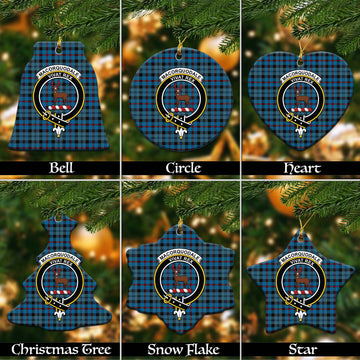 MacCorquodale (McCorquodale) Tartan Christmas Ceramic Ornaments with Family Crest