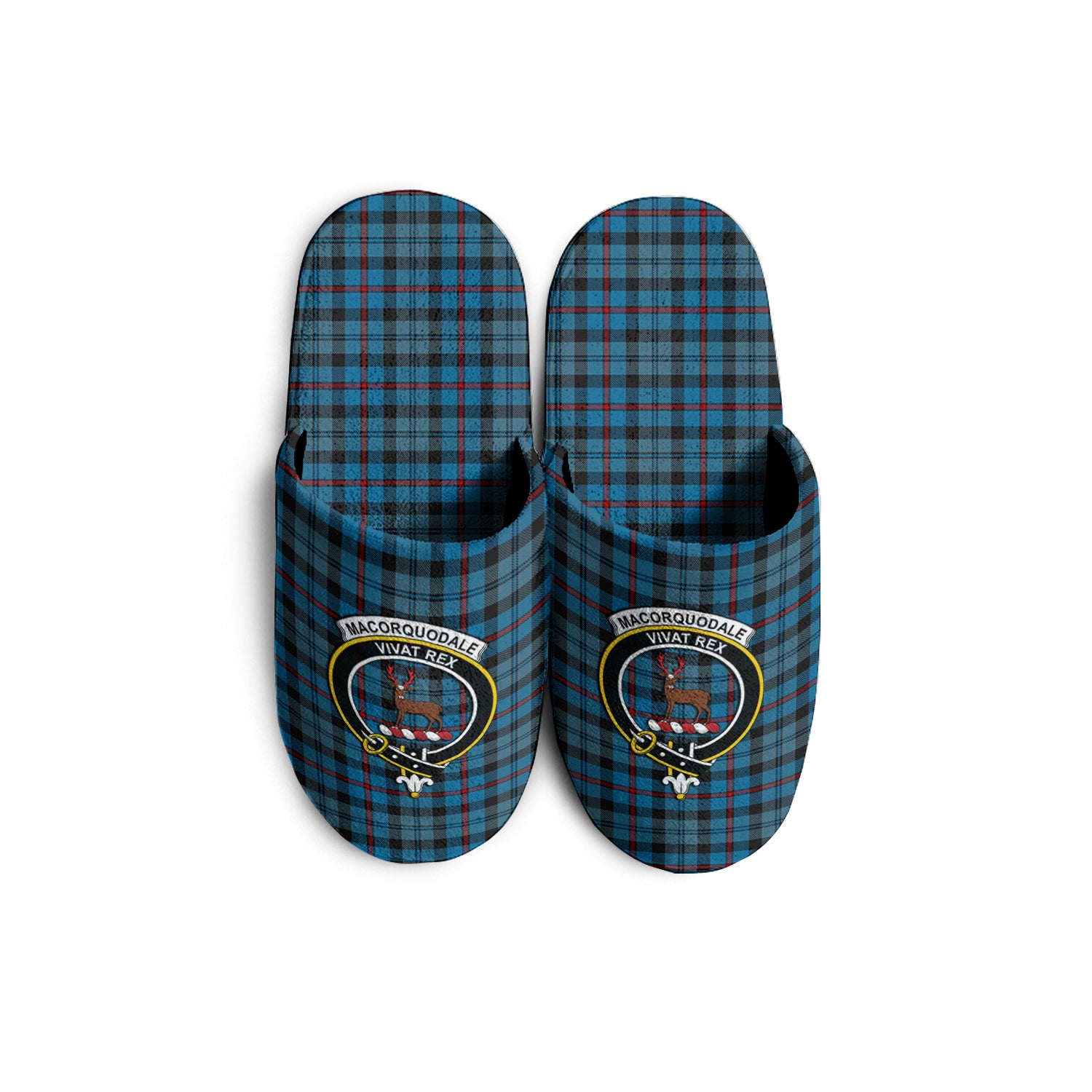 MacCorquodale Tartan Home Slippers with Family Crest - Tartanvibesclothing