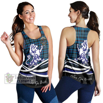 MacCorquodale (McCorquodale) Tartan Women's Racerback Tanks with Alba Gu Brath Regal Lion Emblem