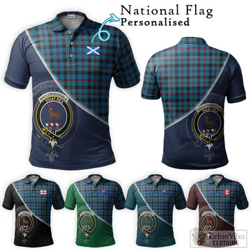 MacCorquodale (McCorquodale) Tartan Polo Shirt with Personalised National Flag and Family Crest Half Style