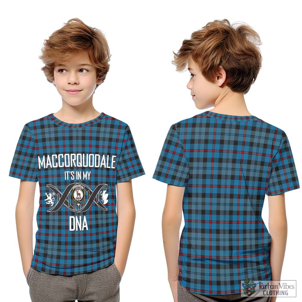 MacCorquodale (McCorquodale) Tartan Kid T-Shirt with Family Crest DNA In Me Style Youth XL Size14 - Tartanvibesclothing Shop