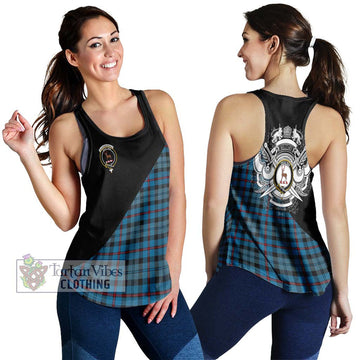 MacCorquodale (McCorquodale) Tartan Women's Racerback Tanks with Family Crest and Military Logo Style