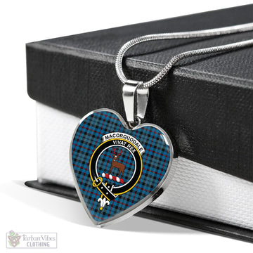 MacCorquodale (McCorquodale) Tartan Heart Necklace with Family Crest