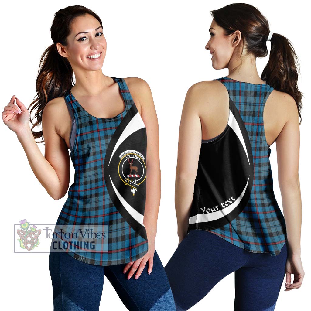 MacCorquodale (McCorquodale) Tartan Women's Racerback Tanks with Family Crest Circle Style 4XL - Tartan Vibes Clothing