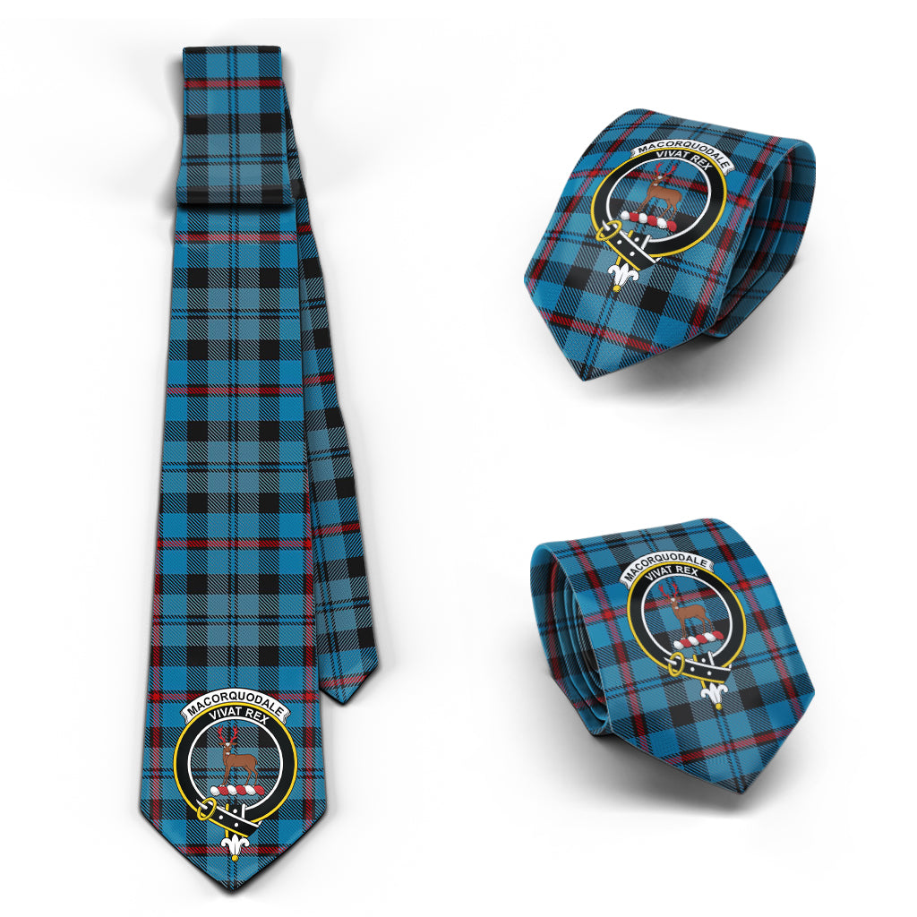 MacCorquodale (McCorquodale) Tartan Classic Necktie with Family Crest Necktie One Size - Tartan Vibes Clothing