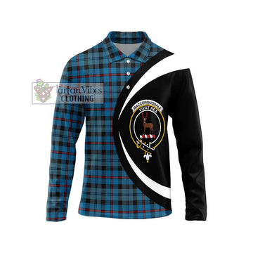 MacCorquodale (McCorquodale) Tartan Long Sleeve Polo Shirt with Family Crest Circle Style