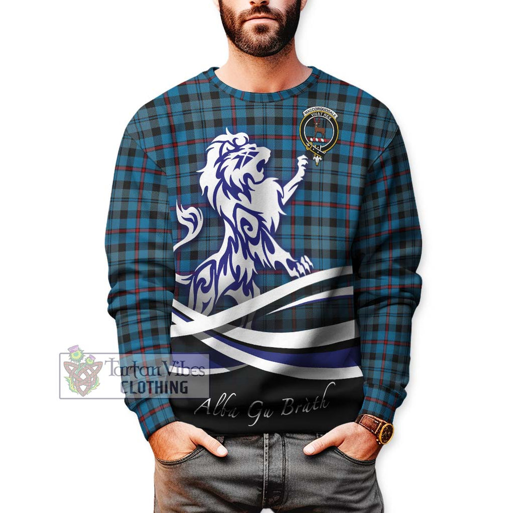 MacCorquodale (McCorquodale) Tartan Sweatshirt with Alba Gu Brath Regal Lion Emblem Unisex - Tartanvibesclothing Shop