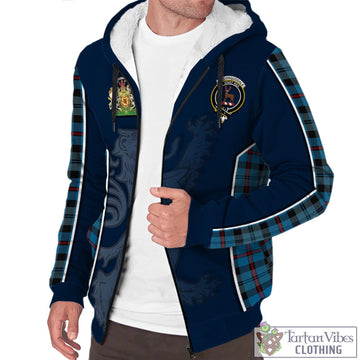 MacCorquodale (McCorquodale) Tartan Sherpa Hoodie with Family Crest and Lion Rampant Vibes Sport Style