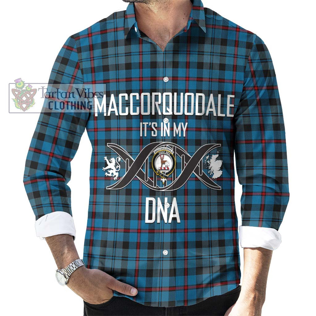 MacCorquodale (McCorquodale) Tartan Long Sleeve Button Shirt with Family Crest DNA In Me Style Men's Shirt S - Tartanvibesclothing Shop