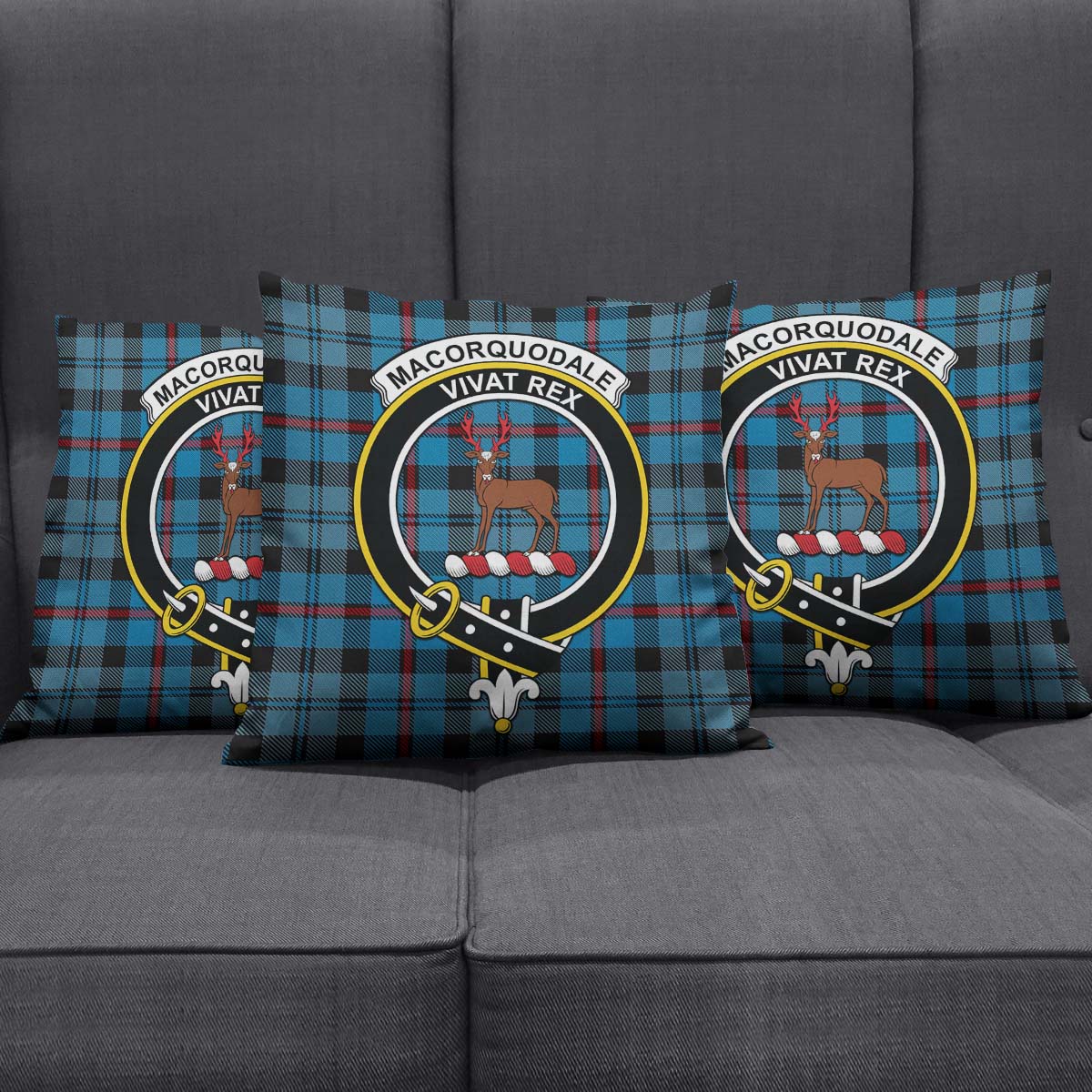 MacCorquodale Tartan Pillow Cover with Family Crest Square Pillow Cover - Tartanvibesclothing