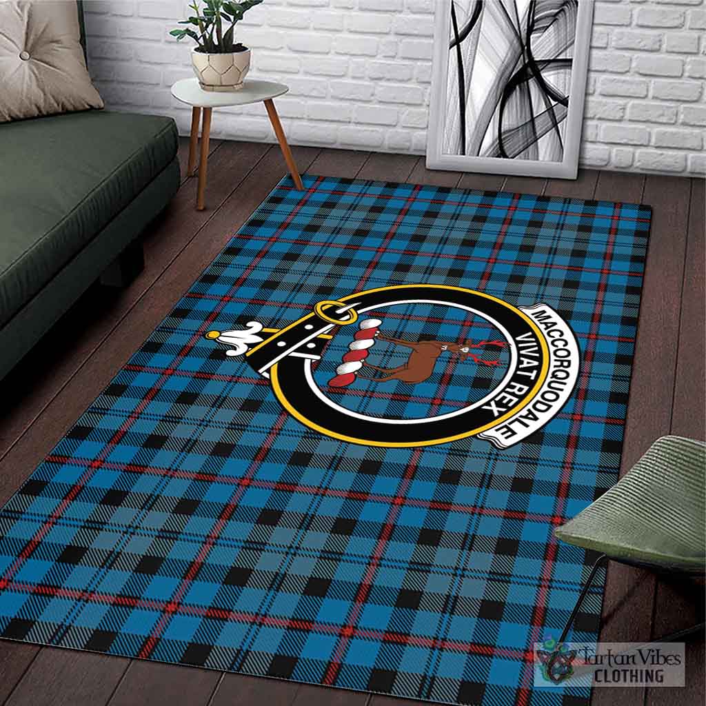 Tartan Vibes Clothing MacCorquodale Tartan Area Rug with Family Crest