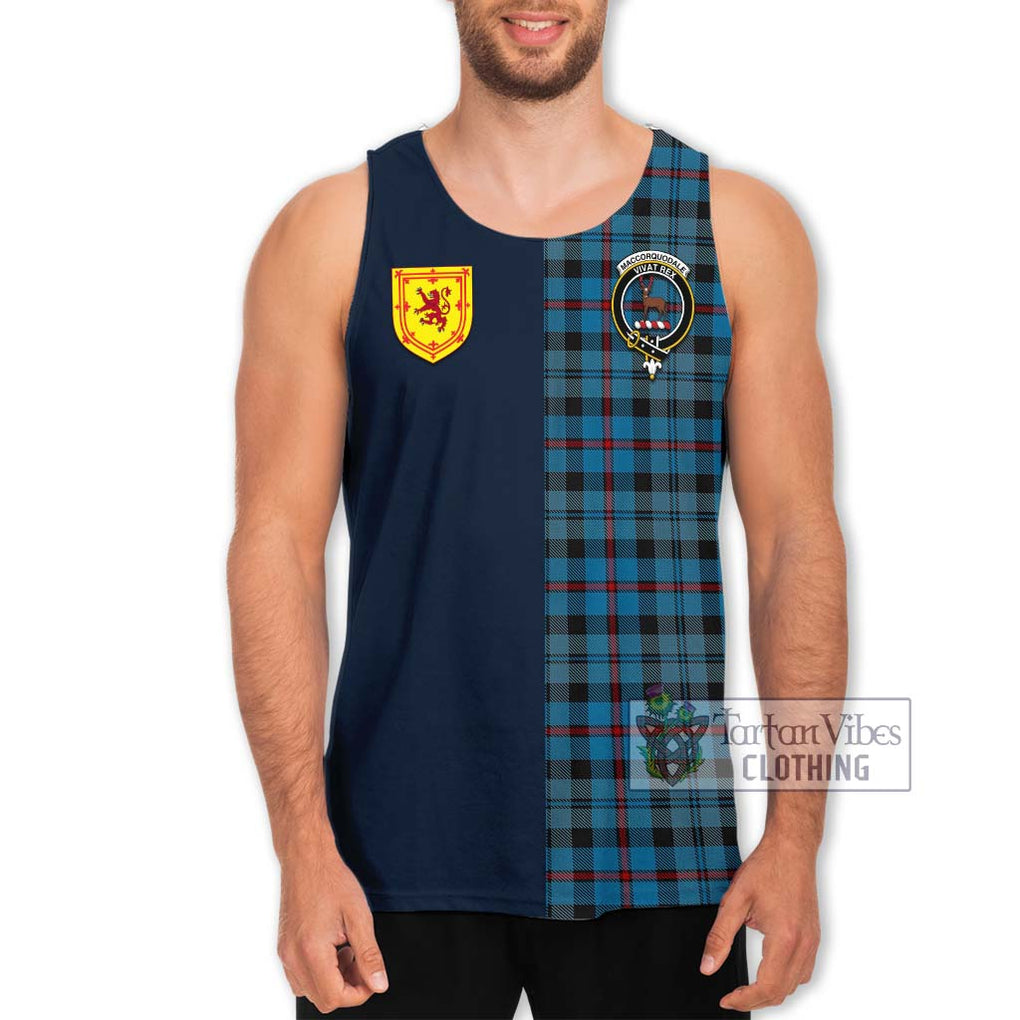 Tartan Vibes Clothing MacCorquodale Tartan Men's Tank Top with Scottish Lion Royal Arm Half Style