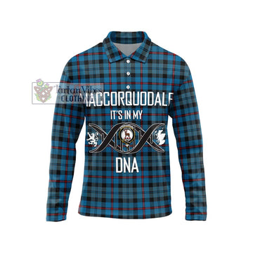 MacCorquodale (McCorquodale) Tartan Long Sleeve Polo Shirt with Family Crest DNA In Me Style