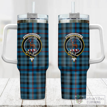 MacCorquodale (McCorquodale) Tartan and Family Crest Tumbler with Handle