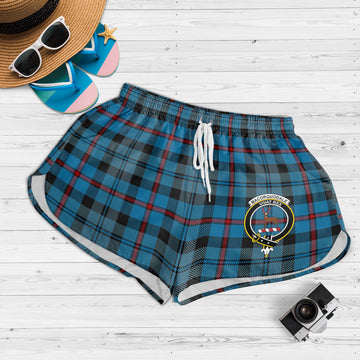 MacCorquodale (McCorquodale) Tartan Womens Shorts with Family Crest