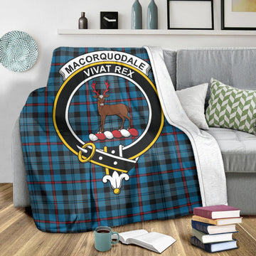 MacCorquodale (McCorquodale) Tartan Blanket with Family Crest