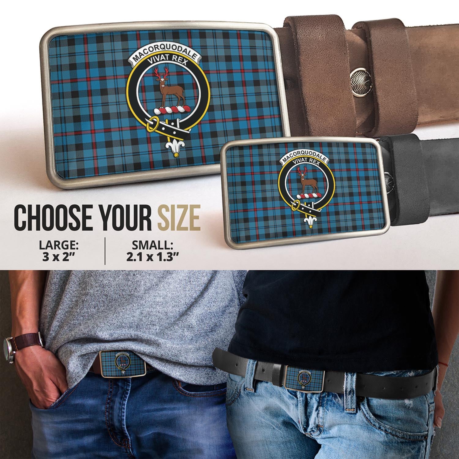 MacCorquodale (McCorquodale) Tartan Belt Buckles with Family Crest - Tartan Vibes Clothing