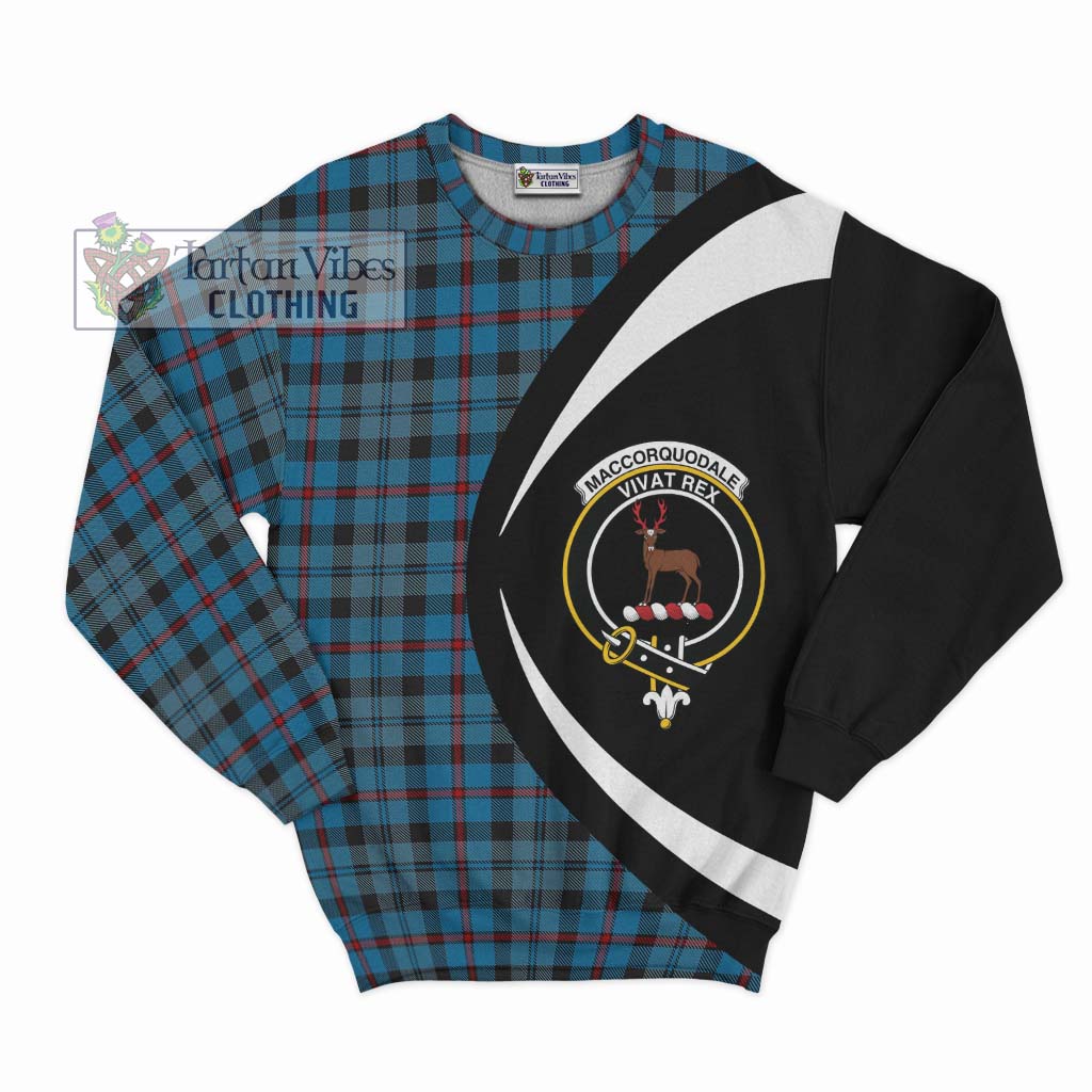 MacCorquodale (McCorquodale) Tartan Sweatshirt with Family Crest Circle Style Unisex - Tartan Vibes Clothing