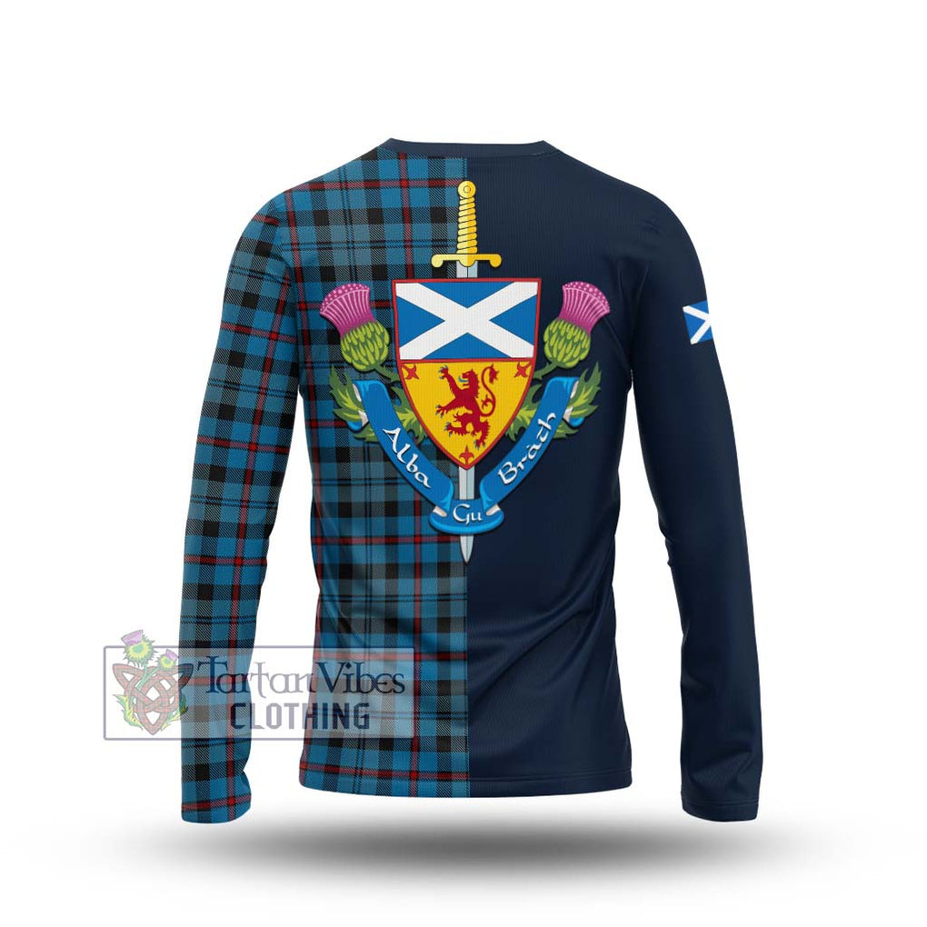 Tartan Vibes Clothing MacCorquodale Tartan Long Sleeve T-Shirt with Scottish Lion Royal Arm Half Style