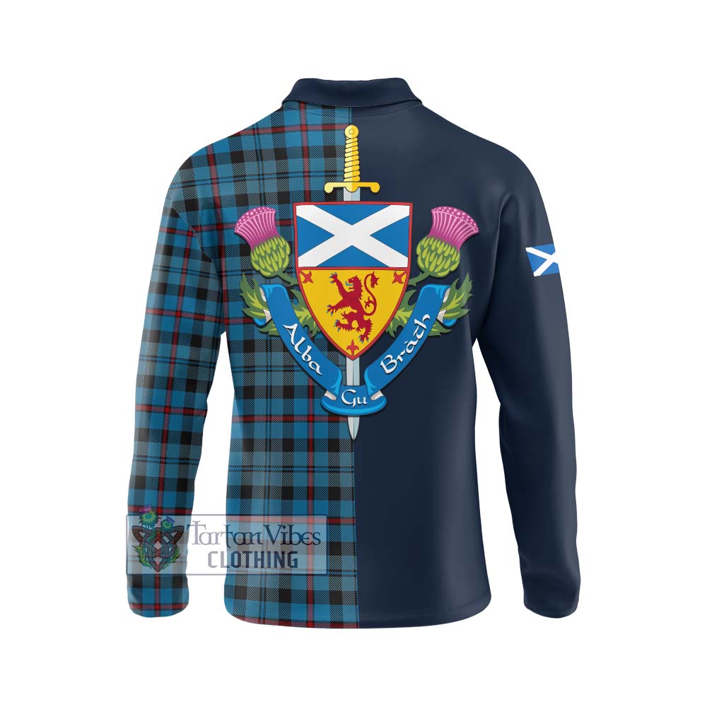 Tartan Vibes Clothing MacCorquodale Tartan Long Sleeve Polo Shirt with Scottish Lion Royal Arm Half Style