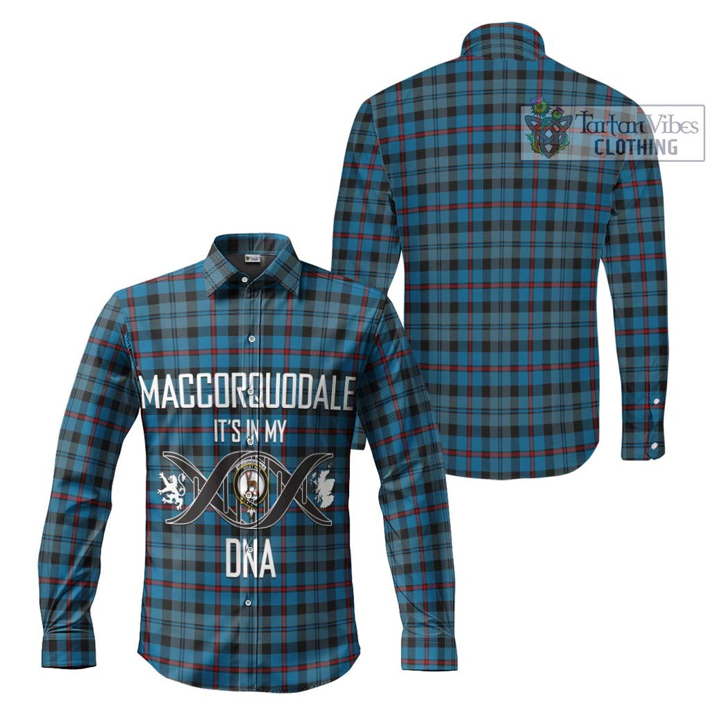 MacCorquodale (McCorquodale) Tartan Long Sleeve Button Shirt with Family Crest DNA In Me Style Men's Shirt - Tartanvibesclothing Shop