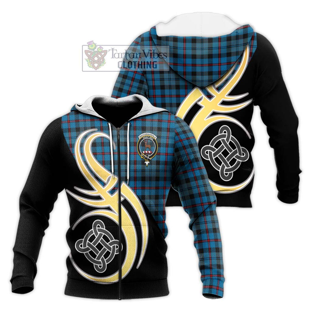 MacCorquodale (McCorquodale) Tartan Knitted Hoodie with Family Crest and Celtic Symbol Style Unisex Knitted Zip Hoodie - Tartan Vibes Clothing