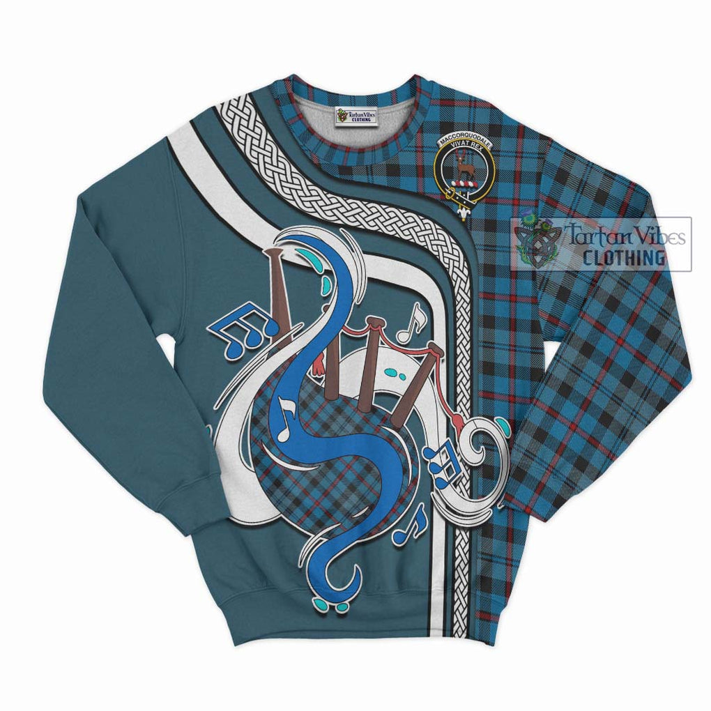 Tartan Vibes Clothing MacCorquodale Tartan Sweatshirt with Epic Bagpipe Style