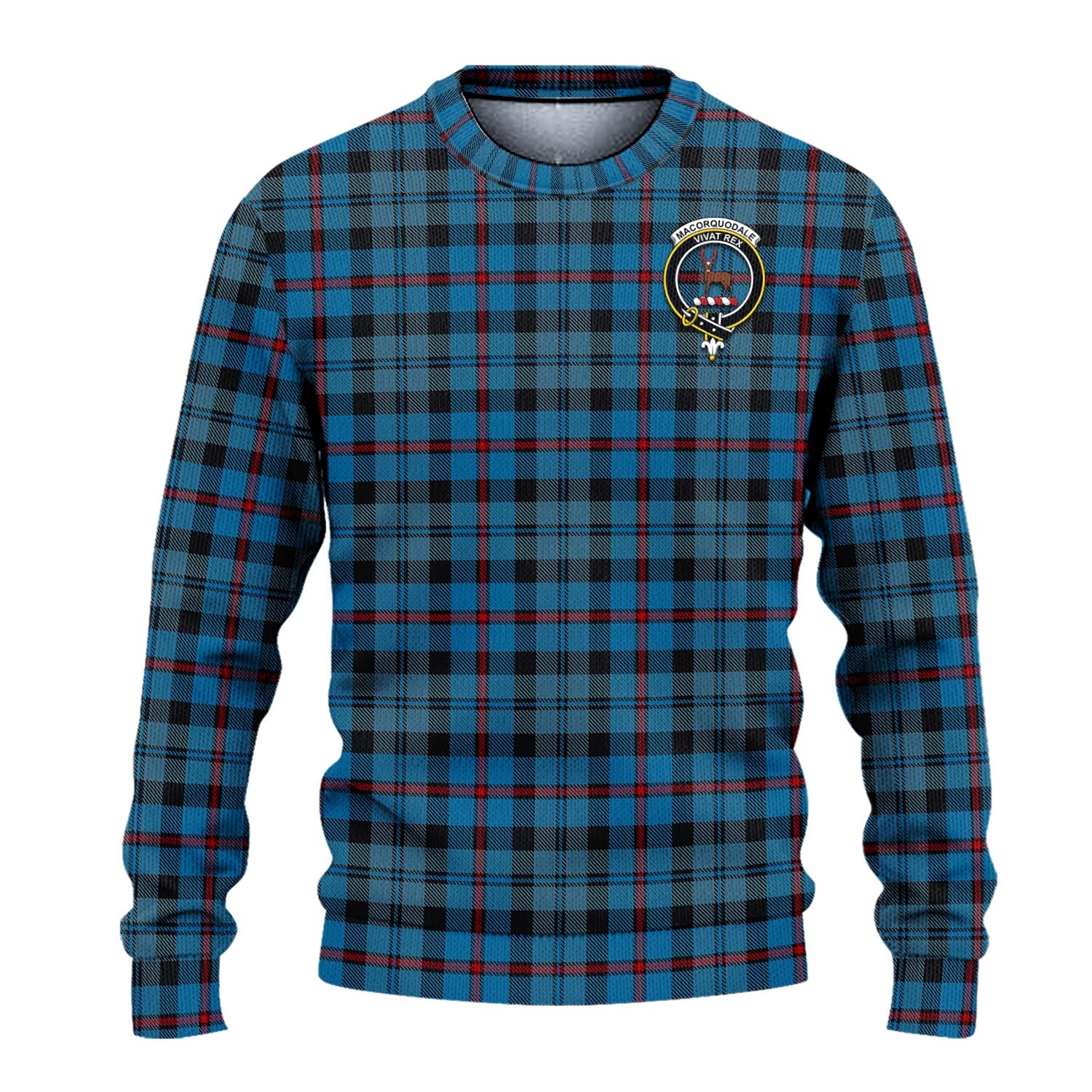 MacCorquodale Tartan Knitted Sweater with Family Crest - Tartanvibesclothing