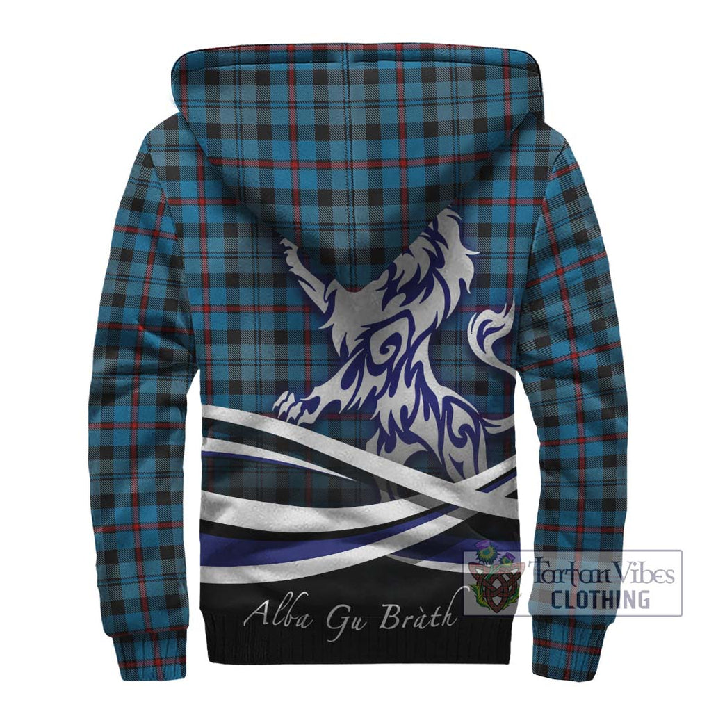 MacCorquodale (McCorquodale) Tartan Sherpa Hoodie with Alba Gu Brath Regal Lion Emblem - Tartanvibesclothing Shop