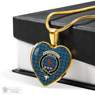 MacCorquodale (McCorquodale) Tartan Heart Necklace with Family Crest