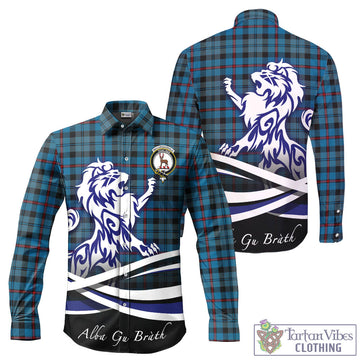 MacCorquodale (McCorquodale) Tartan Long Sleeve Button Up Shirt with Alba Gu Brath Regal Lion Emblem