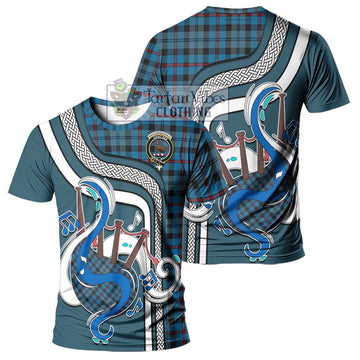 MacCorquodale (McCorquodale) Tartan T-Shirt with Epic Bagpipe Style