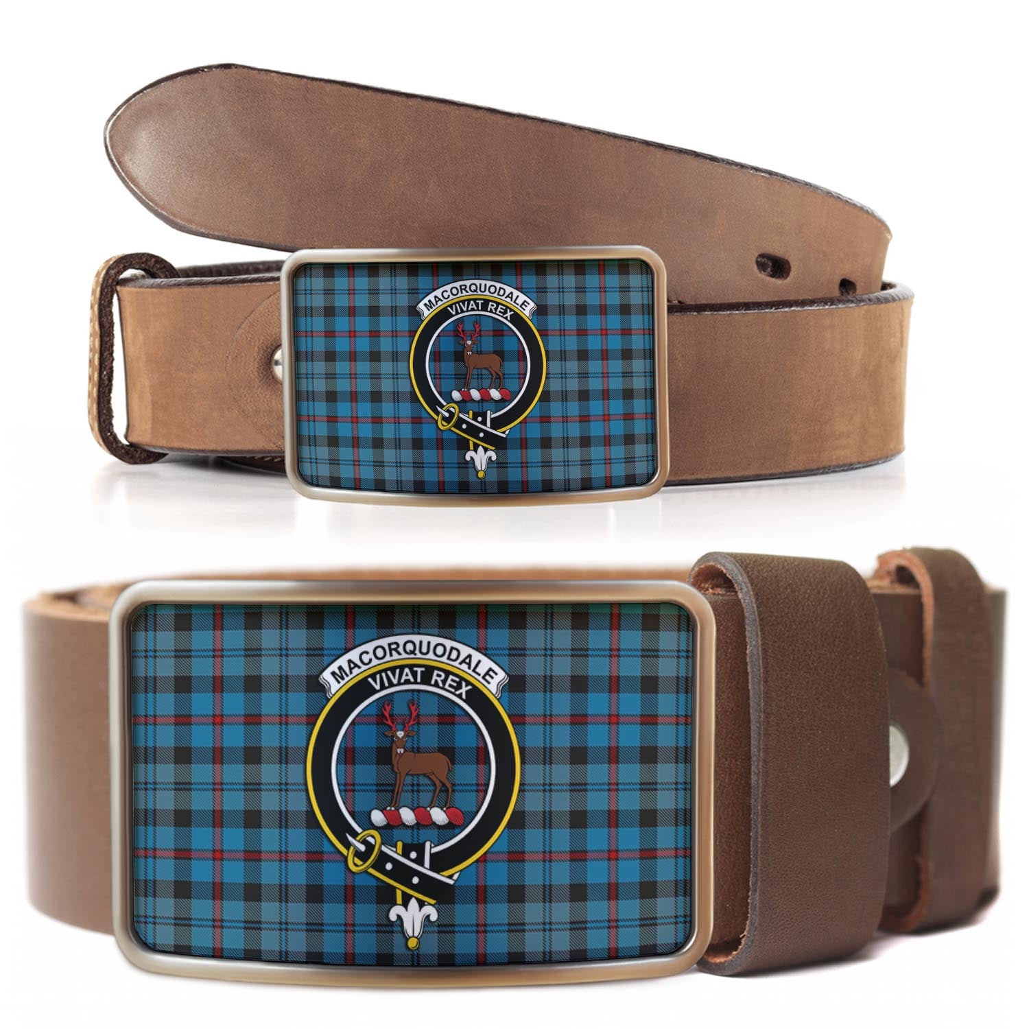 MacCorquodale (McCorquodale) Tartan Belt Buckles with Family Crest - Tartan Vibes Clothing