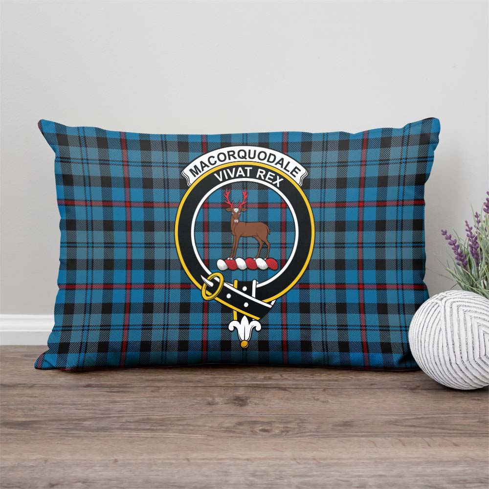 MacCorquodale Tartan Pillow Cover with Family Crest Rectangle Pillow Cover - Tartanvibesclothing